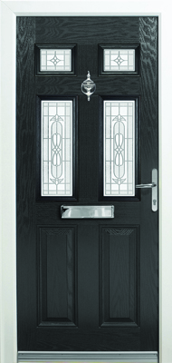 Edwardian 4 Silvaner Black Composite Door