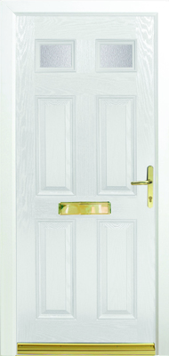 Edwardian 2 Glazed White Composite Door