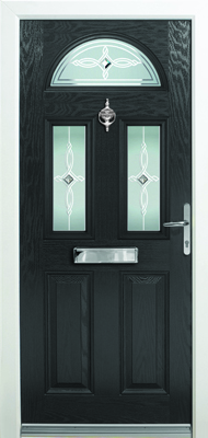 Georgian 3 Gavalas Black Composite Door