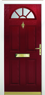 Georgian Geo Bar Red Composite Door